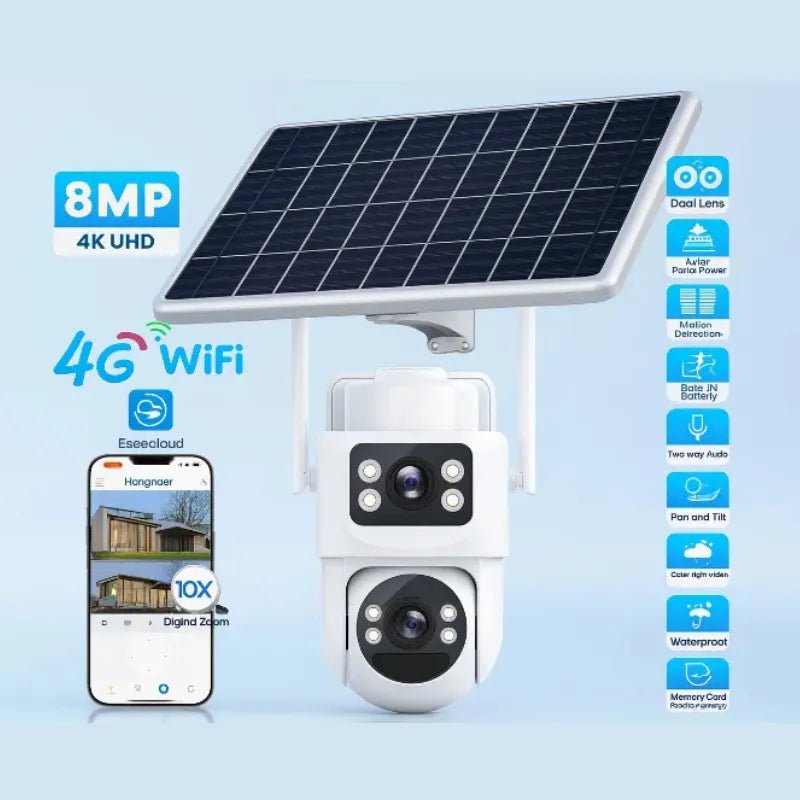 Cámara IP Solar 4G 8MP 4K | Exterior PTZ Yoosee - Olimantech