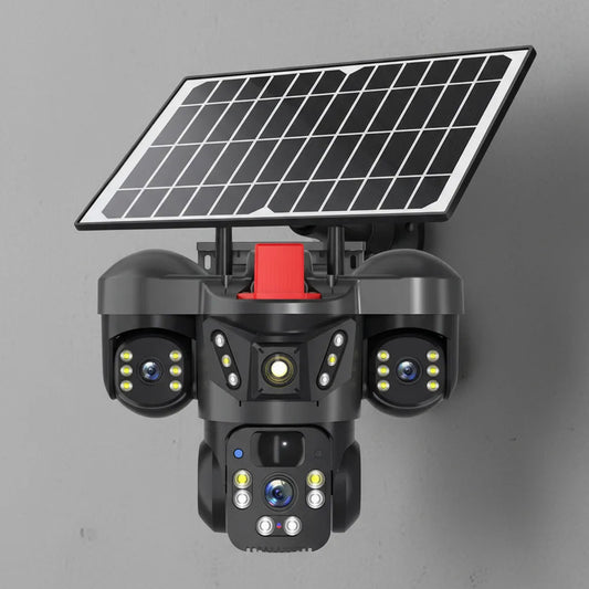 Cámara Solar WiFi Triple Lente HD PTZ – Seguridad Total 360° - Olimantech