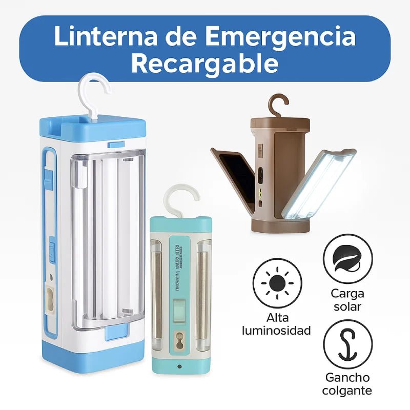Linterna de Emergencia Recargable con Carga Solar - Olimantech