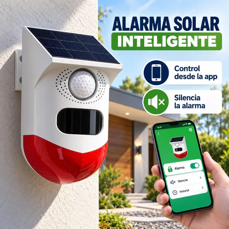 Alarma solar inteligente WiFi para el hogar con sirena y sensor PIR