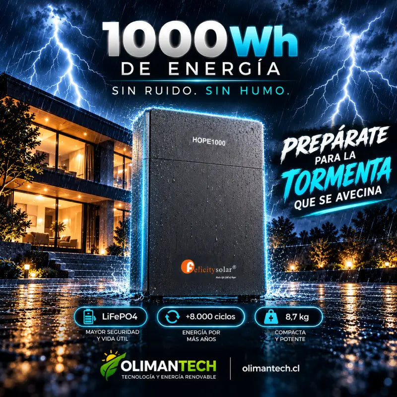 Estación de Energía Portátil Felicity Solar HOPE1000 1000Wh LiFePO4
