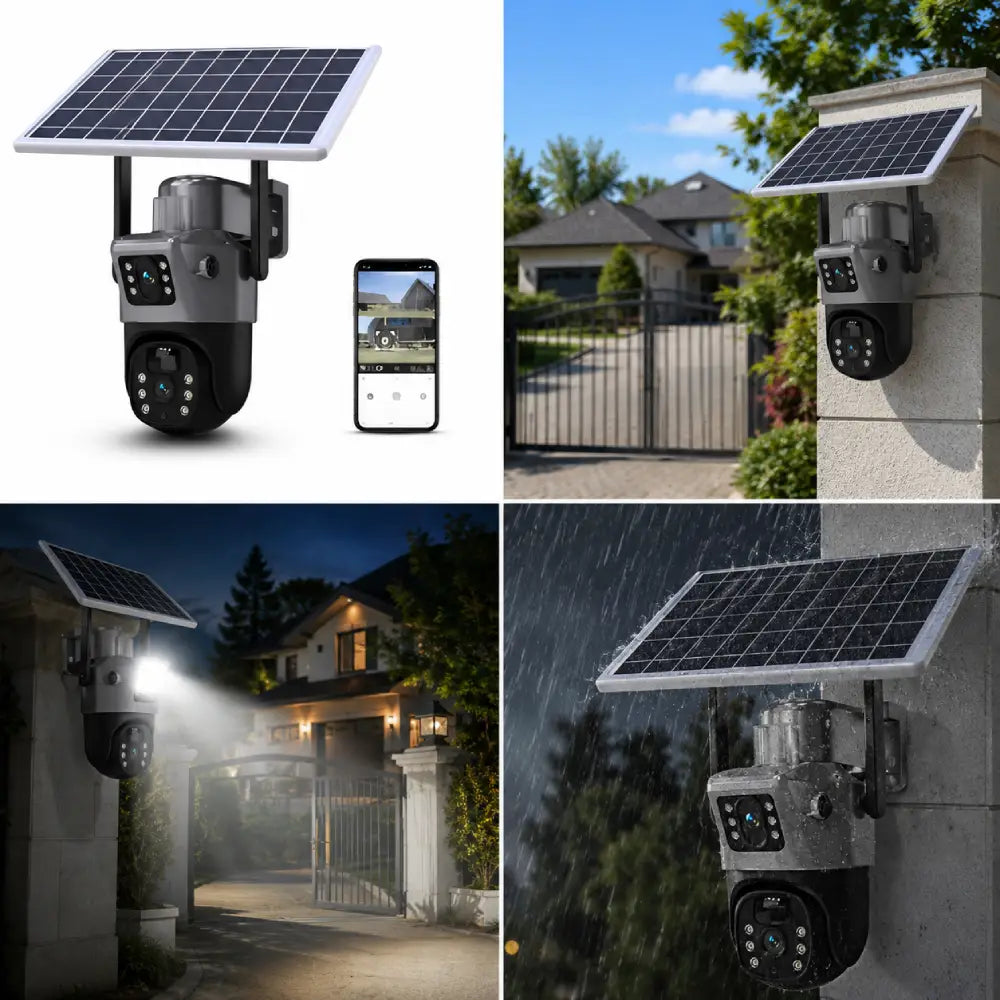 Cámara Solar 4G Doble Lente PTZ | Con Chip | Sin WiFi | Parcelas Chile