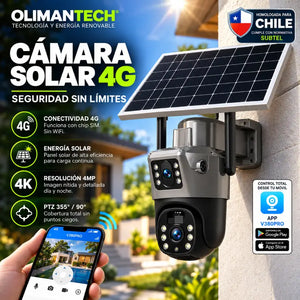 Cámara Solar 4G Doble Lente PTZ | Con Chip | Homologada | Parcelas Chile