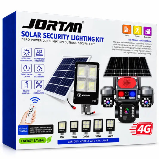 Pack Seguridad Solar Premium: Cámara 4G Triple Lente PTZ IP67 + Foco Solar LED 300W