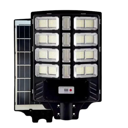 Foco solar 800W con pedestal y panel solar incorporado para exterior – Olimantech