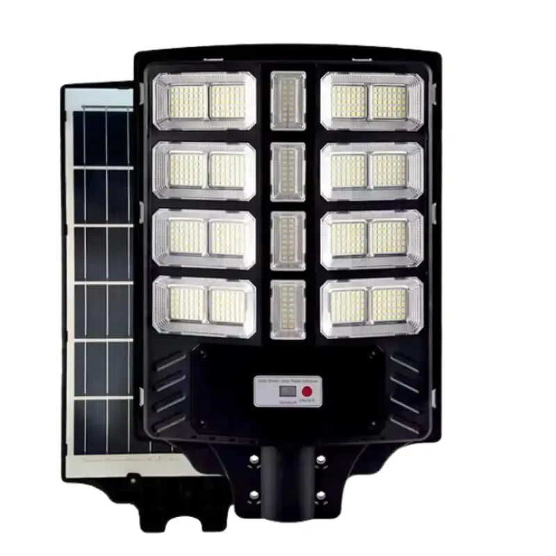 Foco solar 800W con pedestal y panel solar incorporado para exterior – Olimantech