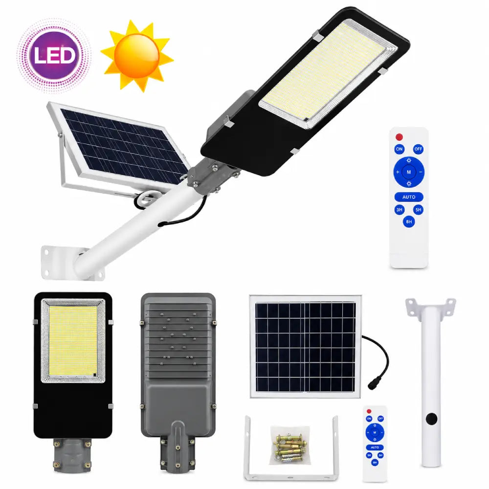 Foco Solar LED 1500W con Brazo 1216 LEDs Luz Cálida Control Remoto Exterior Chile - Olimantech