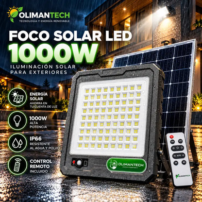 Foco reflector solar LED 1000W IP66 resistente a la lluvia – Olimantech