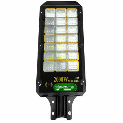 Foco Solar LED 2000W para Poste | Sensor Movimiento | IP66 | Sin Electricidad