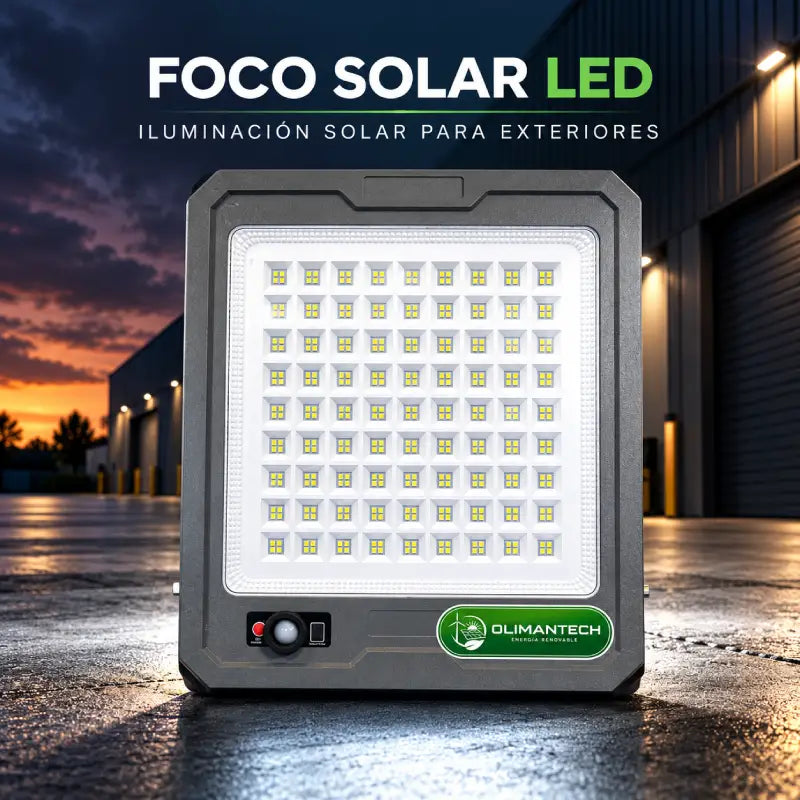 Foco reflector solar LED 1000W con panel solar separado y sensor de movimiento – Olimantech