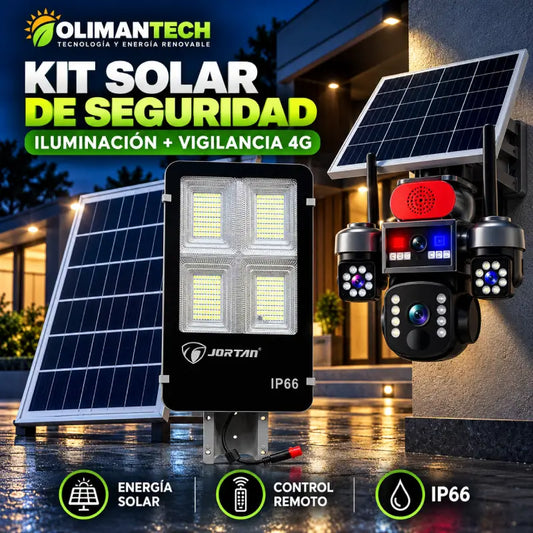Pack Seguridad Solar Premium: Cámara 4G Triple Lente PTZ IP67 + Foco Solar LED 300W