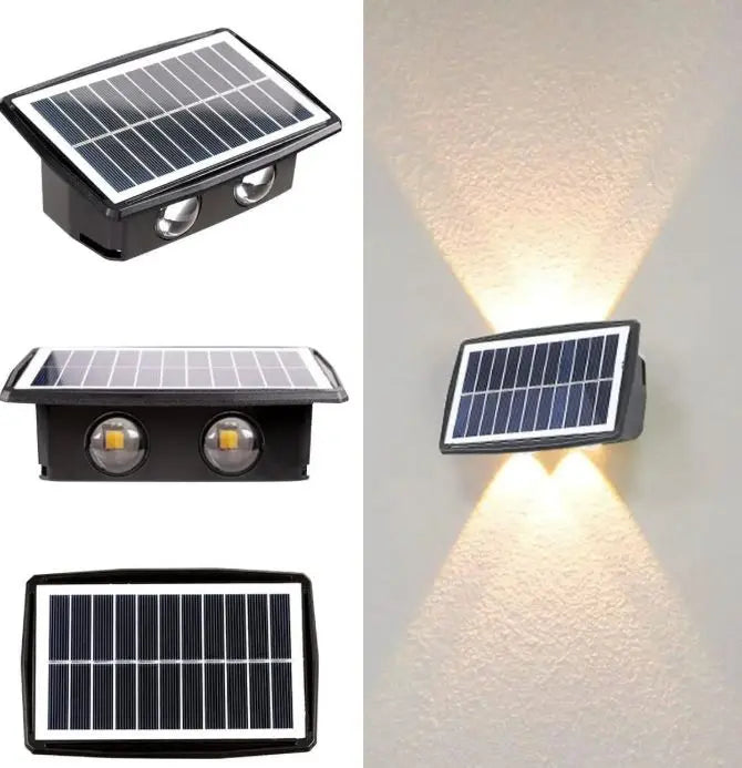 Lámpara Solar Pared Vintage Efecto Luces y Sombras Jardín Exterior Chile - Olimantech