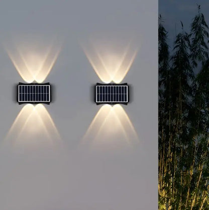 Lámpara Solar Aplique Pared Luz Cálida Solar Decorativa Sin Cables IP65 - Olimantech