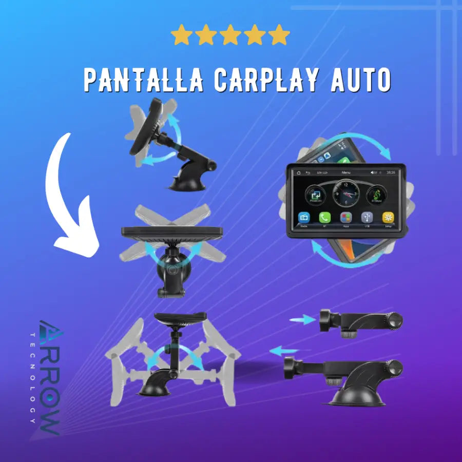 Radio con pantalla compatible con CarPlay y Android Auto, con conexión inalámbrica para facilitar el acceso a aplicaciones y funciones del teléfono inteligente mientras conduce
