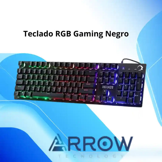 Teclado RGB para gaming en color negro, con retroiluminación personalizable