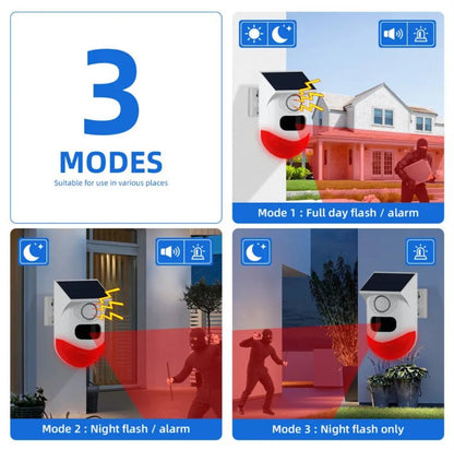🛡️ Alarma Solar Exterior con Sensor PIR, 120dB y Control Remoto – Seguridad Autónoma y Sin Cables - Olimantech
