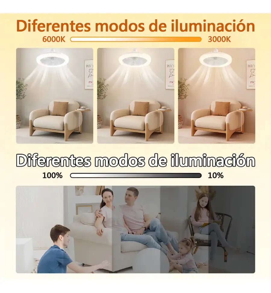 Ampolleta LED 24W con Ventilador E27 + Control Remoto - Olimantech