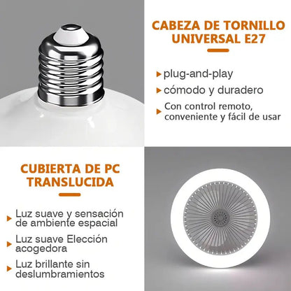 Ampolleta LED 24W con Ventilador E27 + Control Remoto - Olimantech