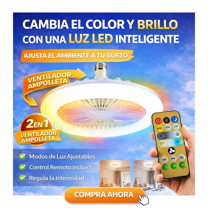 Ampolleta LED 24W con Ventilador E27 + Control Remoto - Olimantech