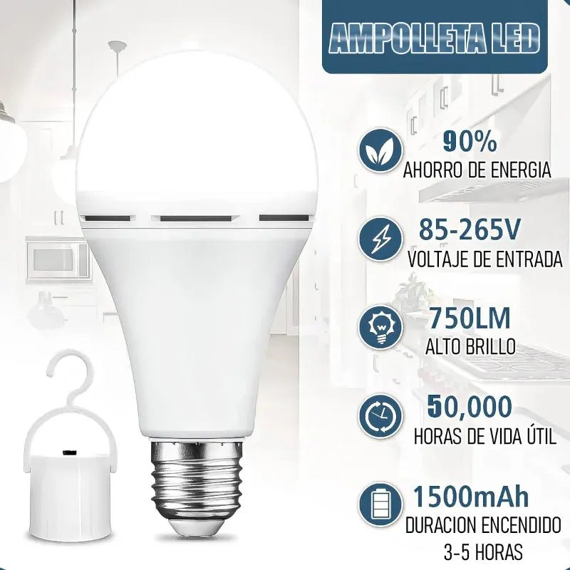 Ampolleta emergencia 15W E27 como linterna colgante en corte de luz hogar – Olimantech