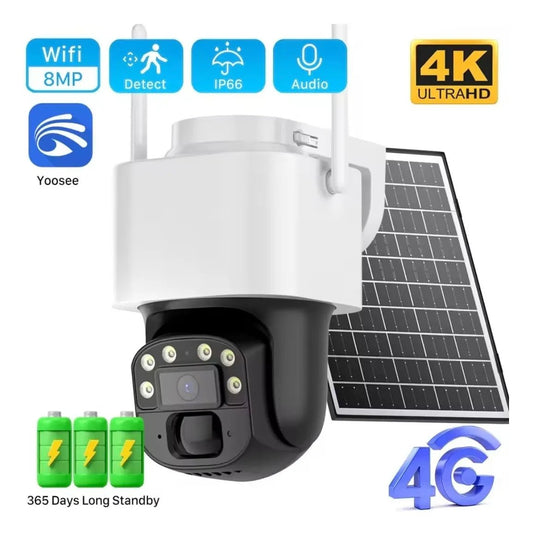 Cámara IP Solar 4G Satelital 8MP PTZ con App Yoosee - Olimantech