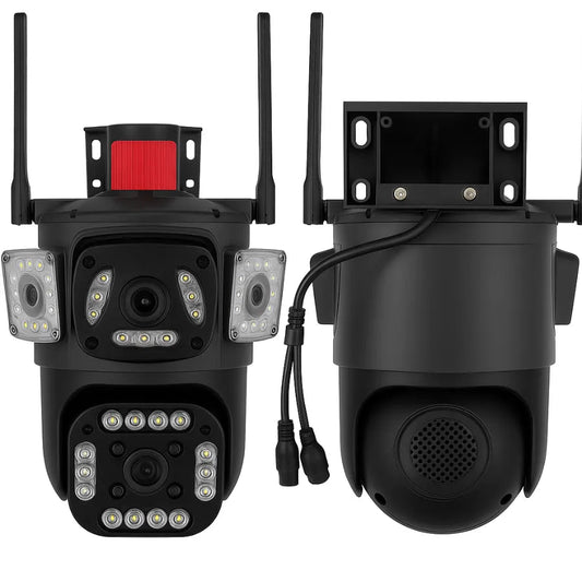 Cámara IP WiFi Z16 Triple Lente con 56 LED y Baliza Disuasiva | Seguridad Inteligente V360 App - Olimantech