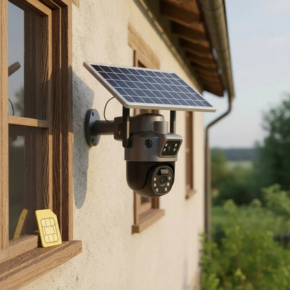 Cámara Solar 4G Doble Lente PTZ | Sin WiFi – Seguridad Solar - Olimantech