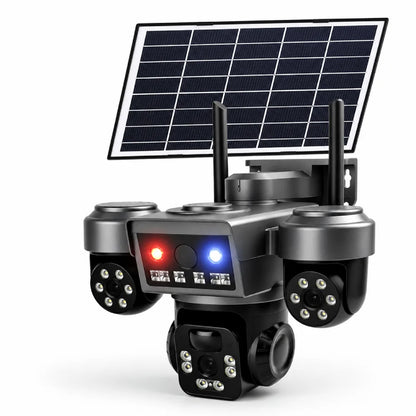 Cámara solar 4G triple lente PTZ con chip YOOSEE sin WiFi para parcelas – Olimantech