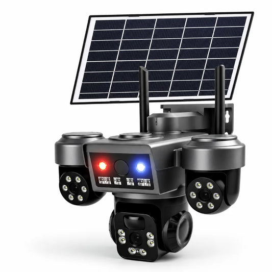 Cámara solar 4G triple lente PTZ con chip YOOSEE sin WiFi para parcelas – Olimantech