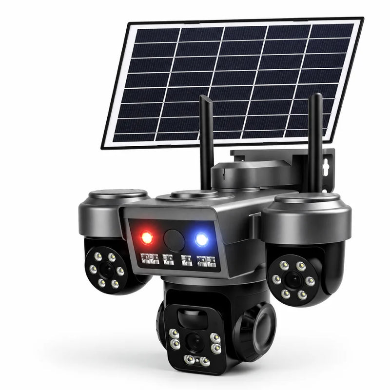 Cámara solar 4G triple lente PTZ con chip YOOSEE sin WiFi para parcelas – Olimantech