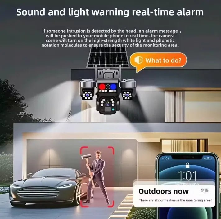 Cámara Solar 4G Triple Lente con Chip YOOSEE | Sin WiFi - Olimantech