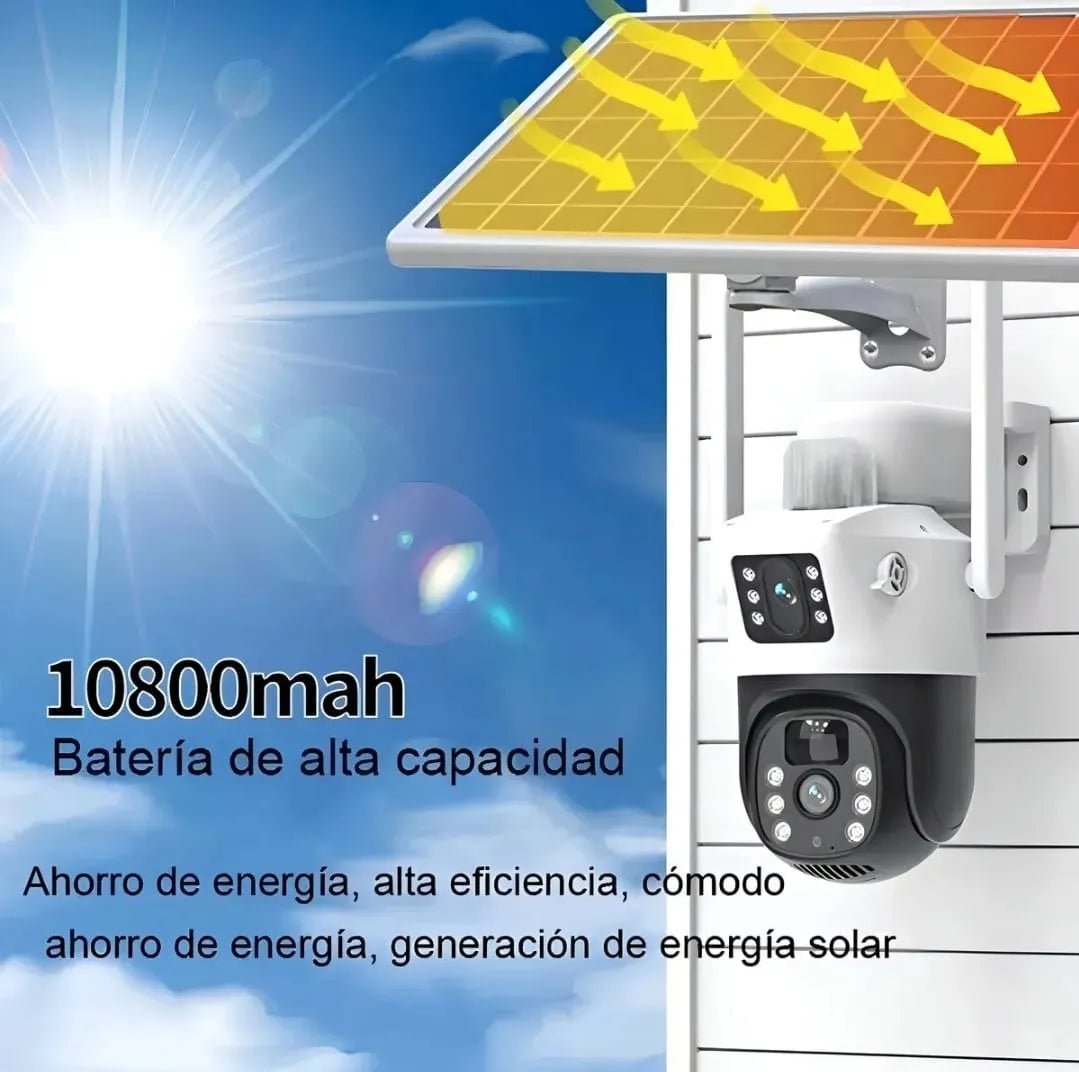 Cámara Solar WiFi 4K Visión 360° | Sin Cables