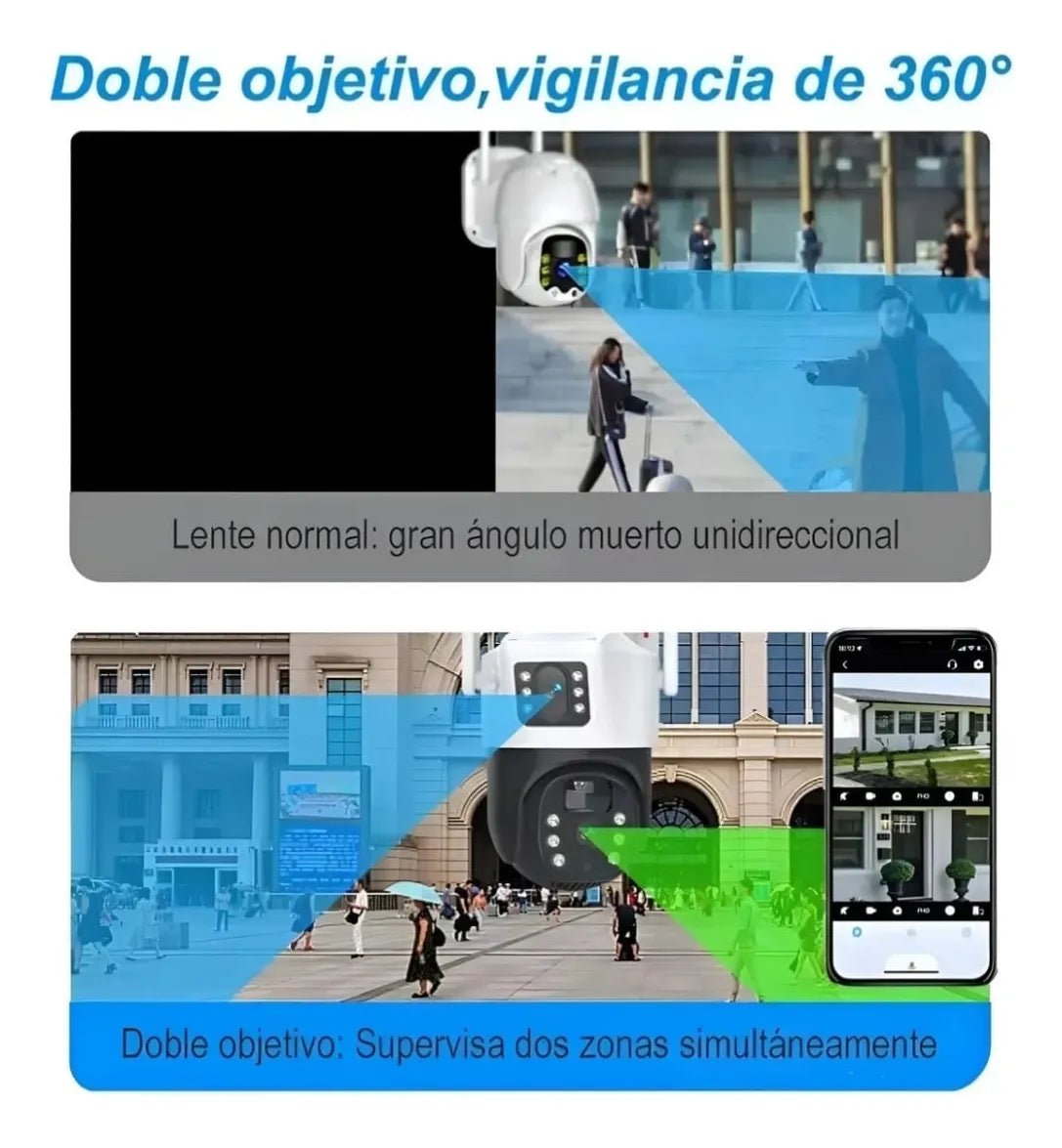 Cámara Solar WiFi 4K Visión 360° | Sin Cables