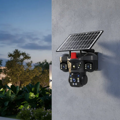Cámara Solar WiFi Triple Lente HD PTZ – Seguridad Total 360° - Olimantech