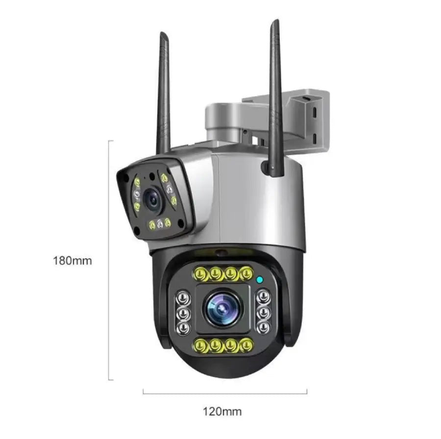 Cámara WiFi Exterior Full HD con Alarma, Luz y Doble Lente - Olimantech
