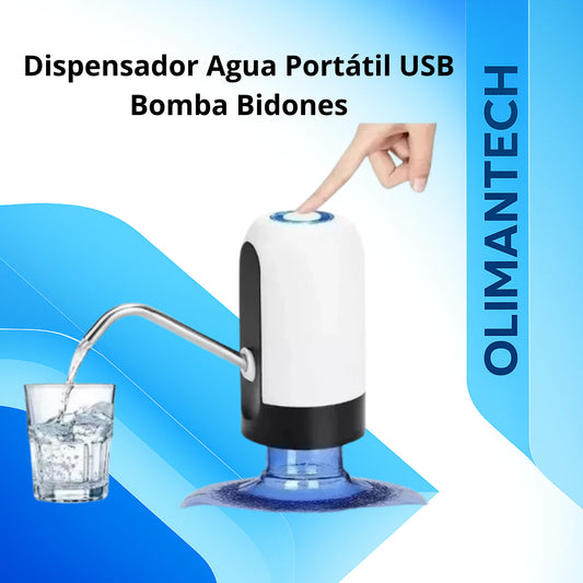 Dispensador de agua portátil USB para bidones, bomba eléctrica ecológica con carga rápida y materiales BPA Free


