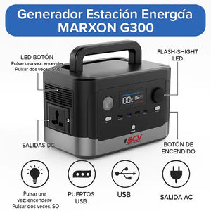 🔋 Estación de Energía Portátil MARXON G300 – 300W / 300Wh - Olimantech