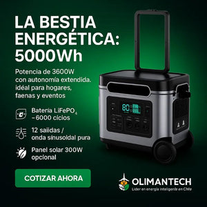 🔋 Estación de Energía Portátil MARXON G5000 – 3600W / 5172Wh - Olimantech