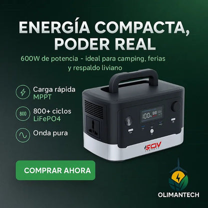🔋 Estación de Energía Portátil MARXON G600 – 600W / 604.8Wh - Olimantech