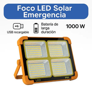 Foco LED Solar Emergencia Recargable 1000W Camping - Olimantech