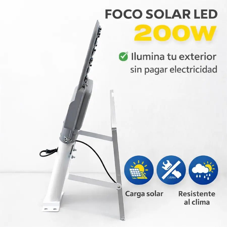 Foco Solar 200W con Panel Exterior IP66 | Luz LED Exterior - Olimantech