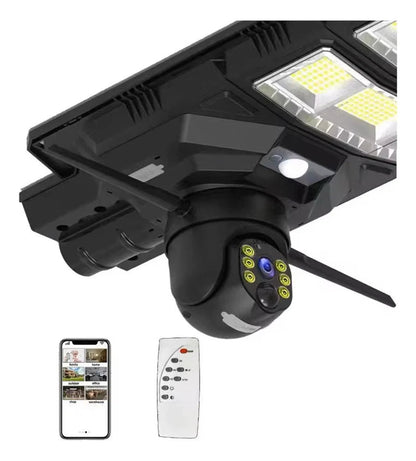 Foco Solar 300W con Cámara WiFi 2MP HD | 2 en 1 Solar - Olimantech