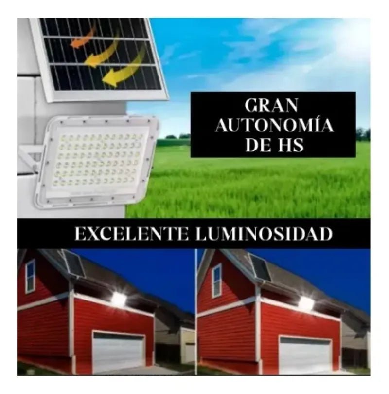 Foco Solar LED 1000W con Panel y Control Remoto | Luz Fría IP65 Exterior - Olimantech