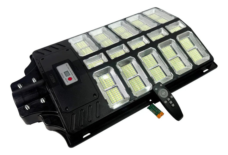 Control remoto foco solar 1200W IP66 20.000 lúmenes ajuste de brillo – Olimantech