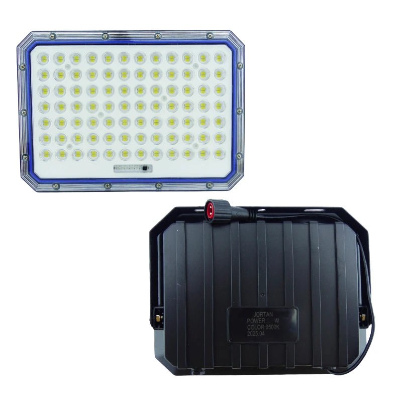 Panel solar foco 2000W IP66 instalado en estacionamiento sin electricidad – Olimantech
