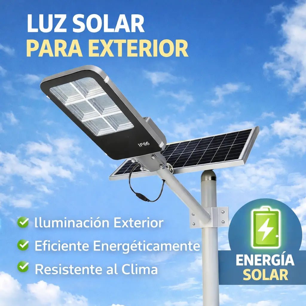 Foco Solar LED 400W con Panel Exterior y Control | IP66 Exterior - Olimantech