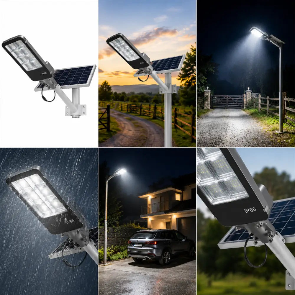 Foco Solar LED 400W con Panel y Control Remoto | IP66 | +12 Horas | Exterior Chile