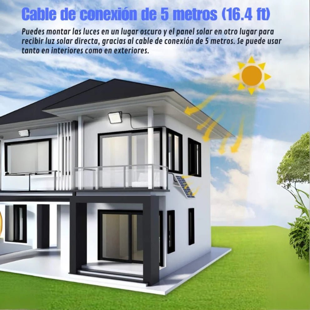 Foco Solar LED 500W con Panel y Control Remoto | Luz Fria IP66 Exterior - Olimantech