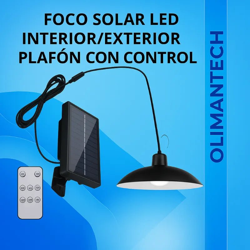 Foco Solar LED Interior/Exterior Plafón con Control - Olimantech