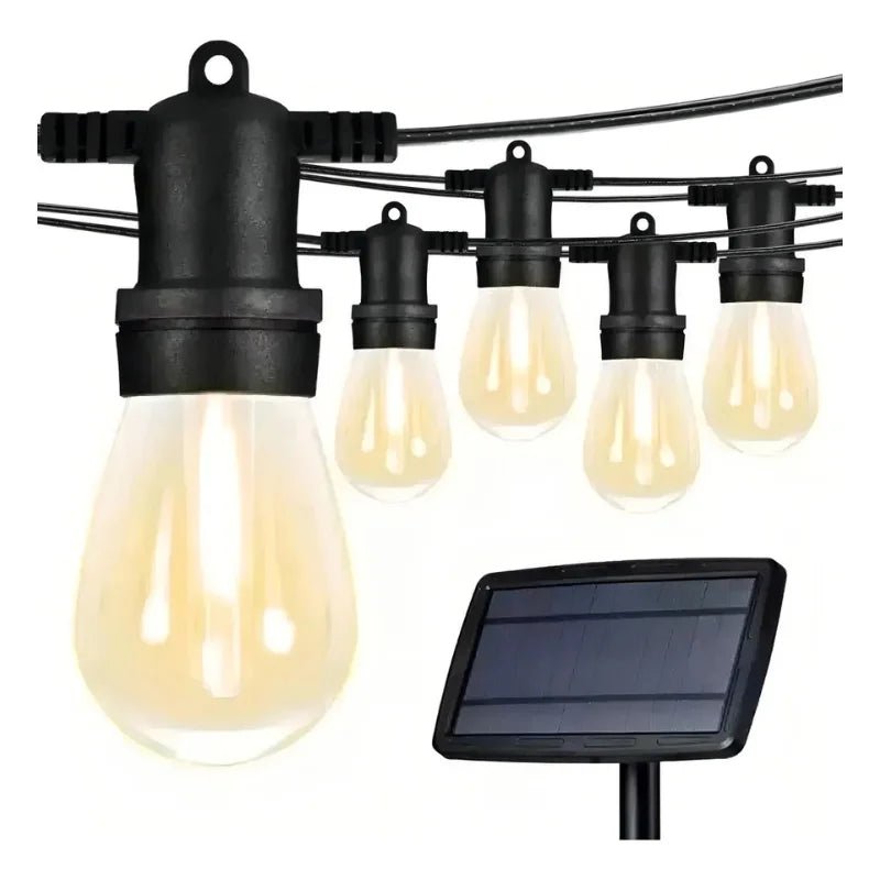 Guirnalda Solar LED 10 Metros con 10 Ampolletas de Luz Cálida para Exterior - Olimantech